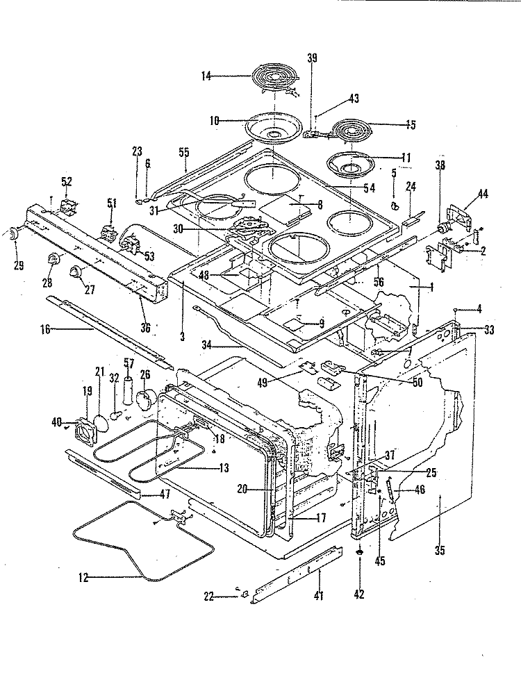 BODY Diagram and Parts List for 28FA-6CXWV8-94  Magic Chef Microwave Oven Combo