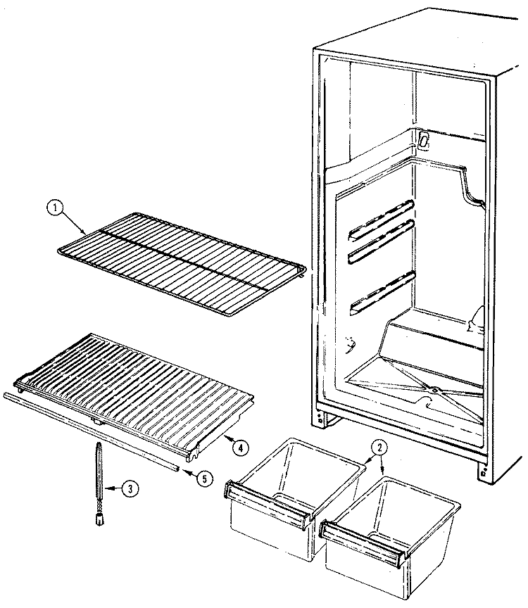 SHELVES & ACCESSORIES Diagram and Parts List for CT19Y4W  Crosley Refrigerator