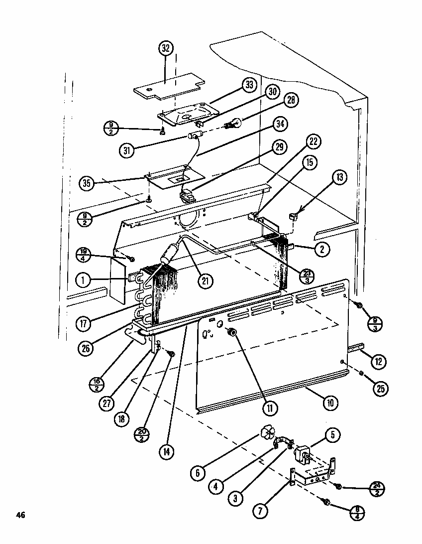 Evaporator (tl22n/p1106215w) (tli22n/p1106224w) Diagram and Parts List for TL18N-P1106211W  Amana Refrigerator