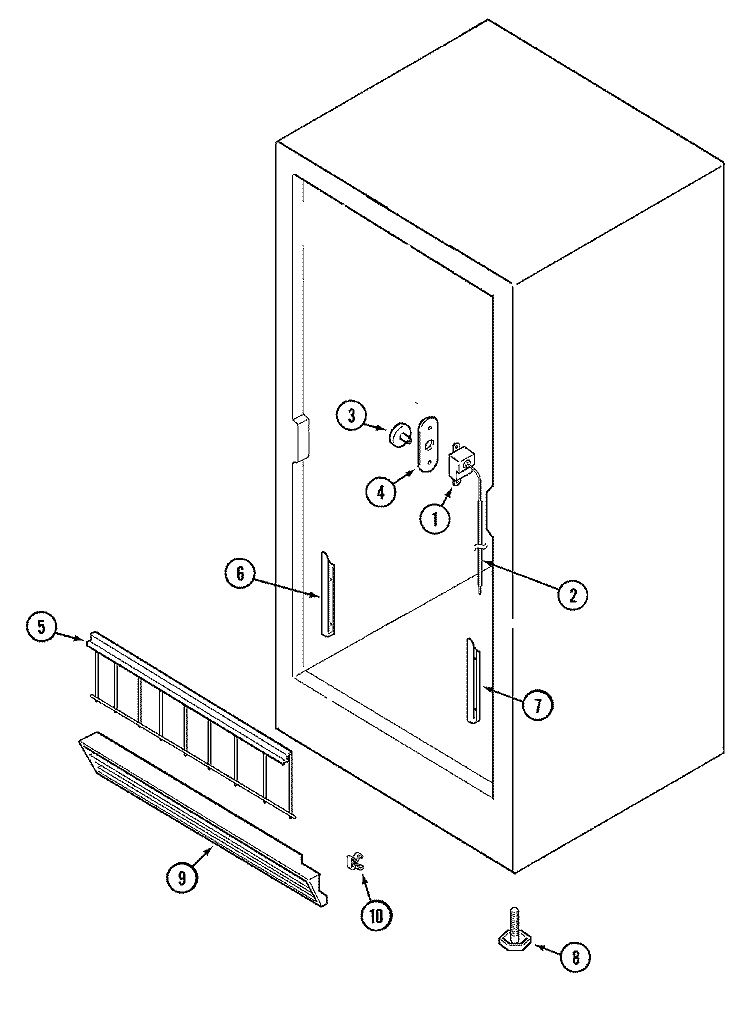 FREEZER COMPARTMENT Diagram and Parts List for CFU1535GRW  Maytag Freezer