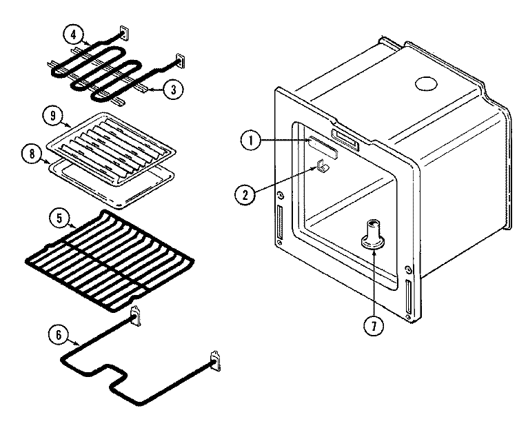 OVEN Diagram and Parts List for CREA200ACW  Admiral Range