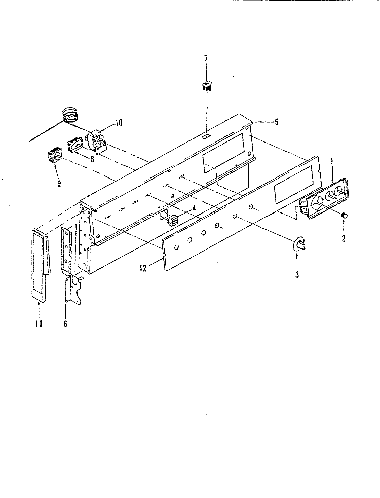 CONTROL PANEL Diagram and Parts List for 38FN-2C  Magic Chef Range