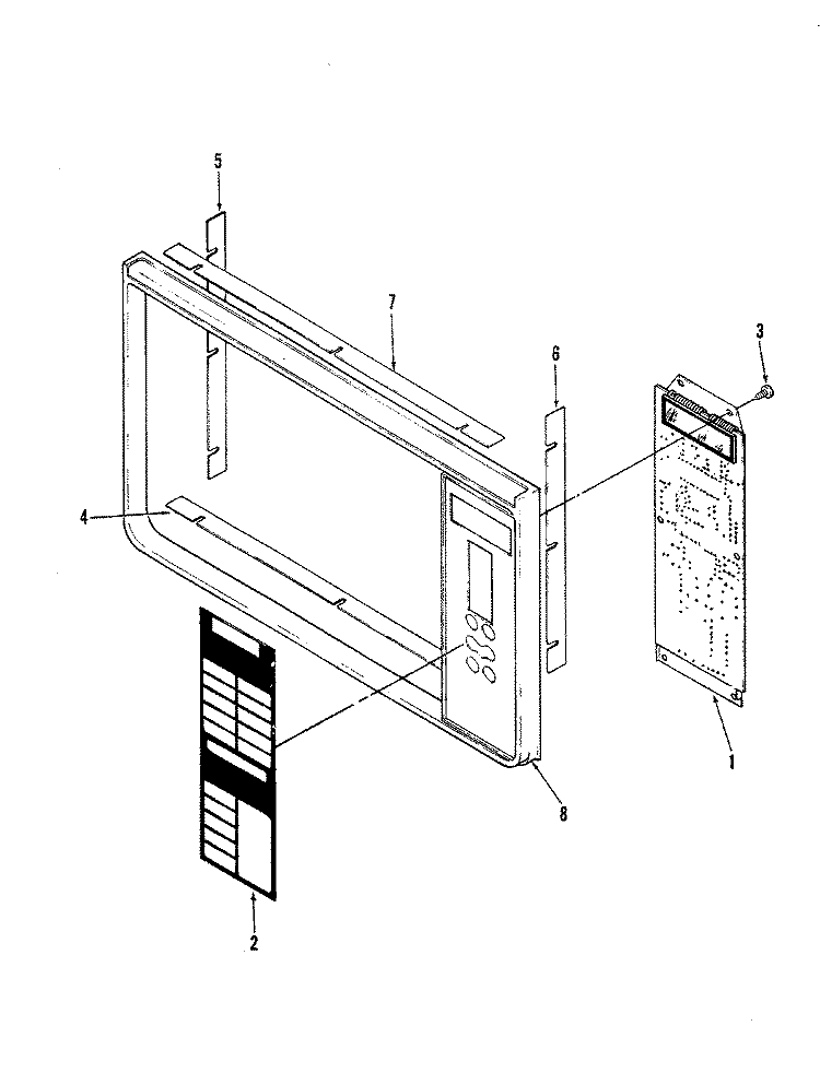 CONTROL PANEL Diagram and Parts List for M15B-7P-W1  Magic Chef Microwave