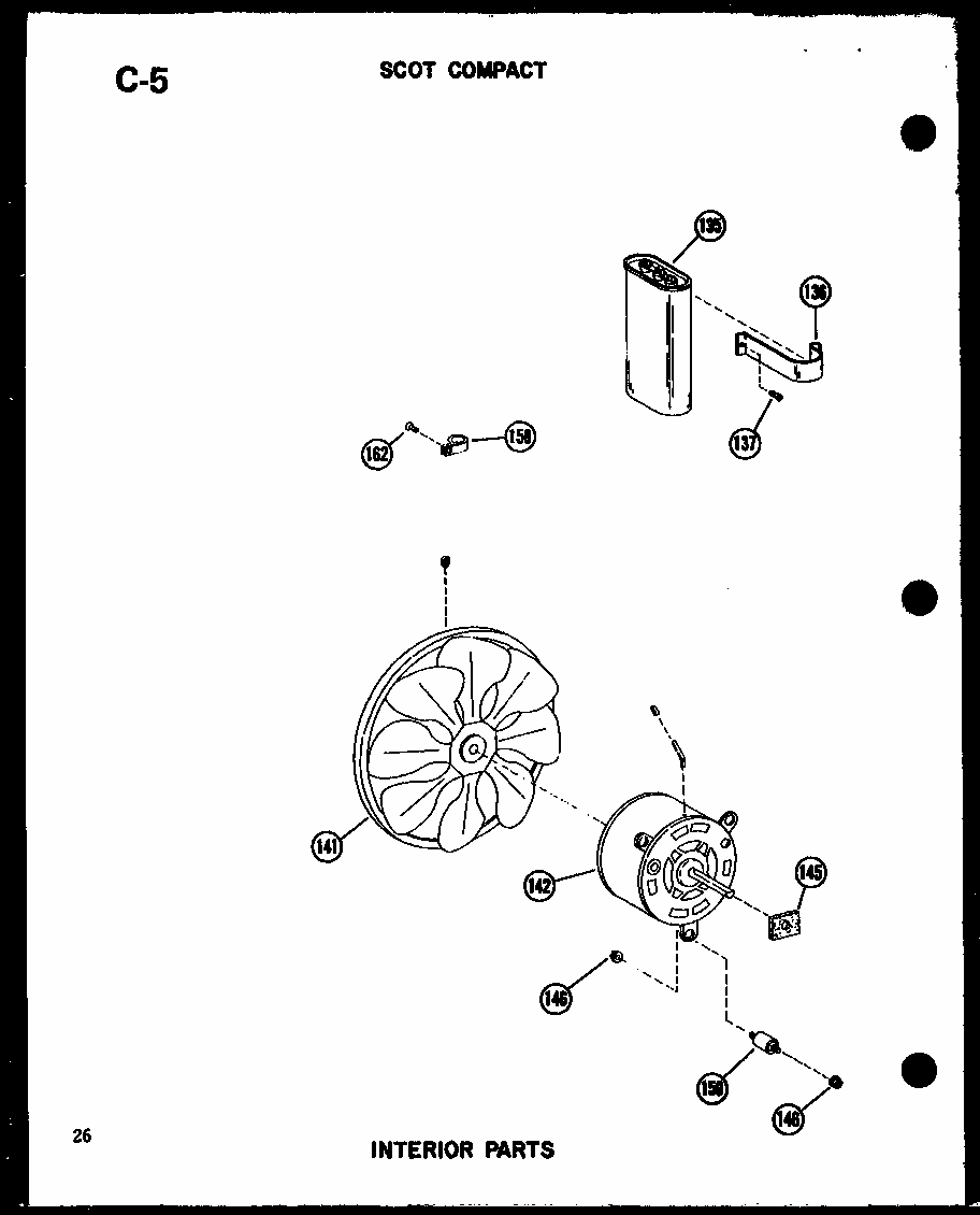 Interior Parts (13-3mw/p54974-21r) Diagram and Parts List for 109-5PE P54975-32R Amana Air Conditioner