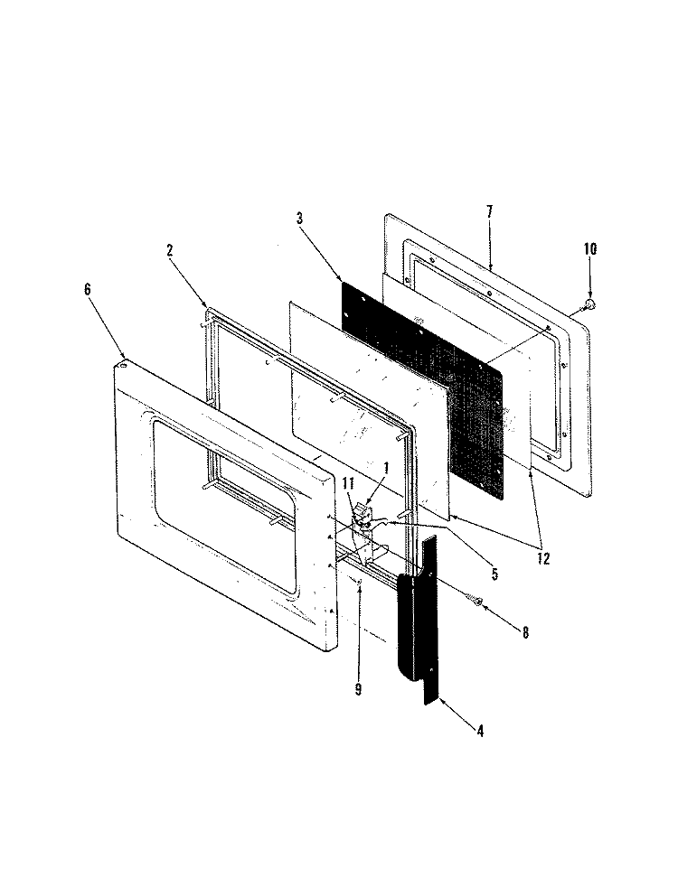 DOOR Diagram and Parts List for M5A-6  Magic Chef Microwave