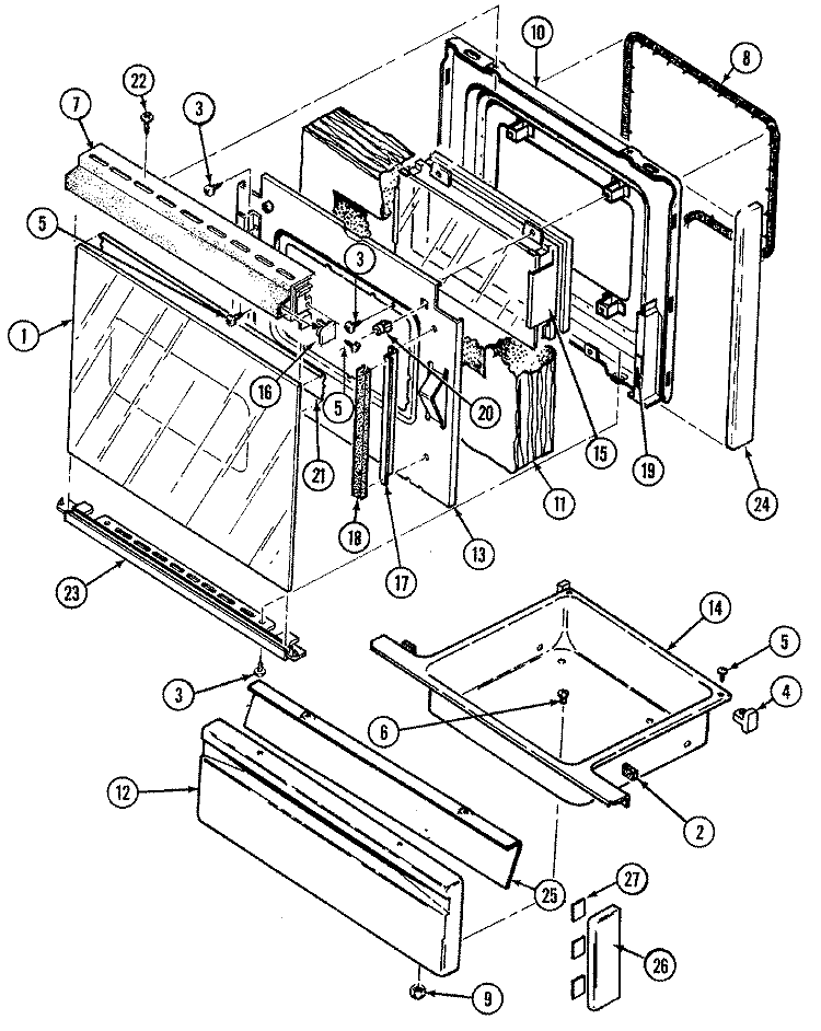 DOOR / DRAWER Diagram and Parts List for H3478VVV  Hardwick Range