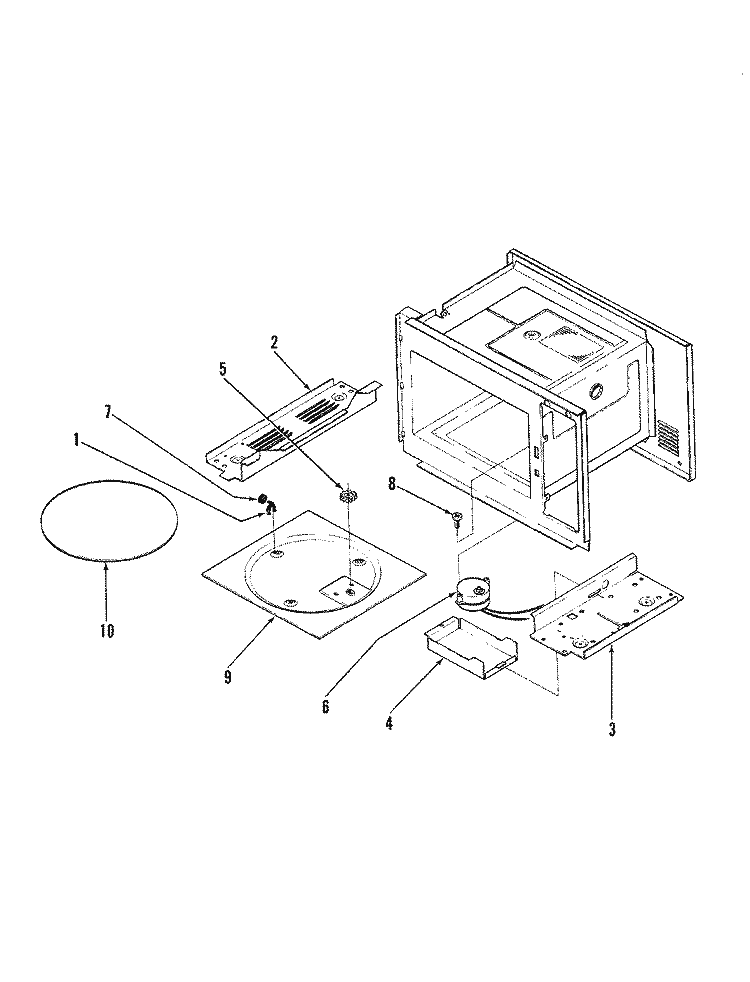 TURNTABLE Diagram and Parts List for M15A-10P  Magic Chef Microwave