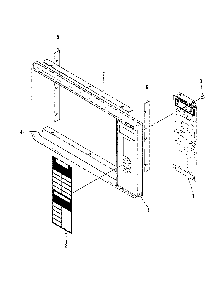 CONTROL PANEL (M15A - 6P) Diagram and Parts List for M15A-3B  Magic Chef Microwave