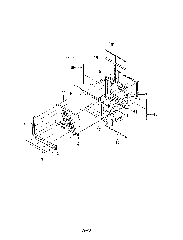 DOOR Diagram and Parts List for M41C-1  Magic Chef Microwave Oven Combo