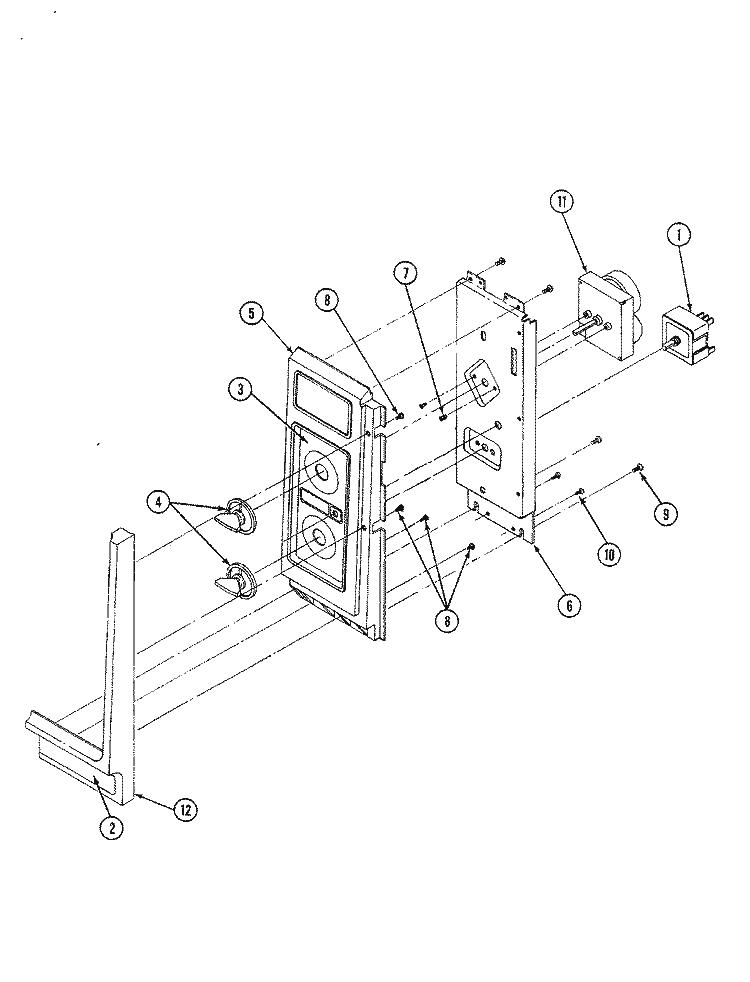 CONTROL PANEL (M41C - 3) Diagram and Parts List for M41C-3  Magic Chef Microwave Oven Combo