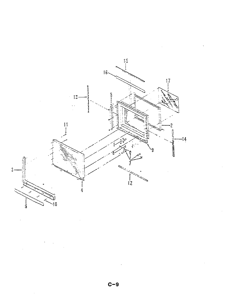 DOOR Diagram and Parts List for M41C-6P  Magic Chef Microwave Oven Combo