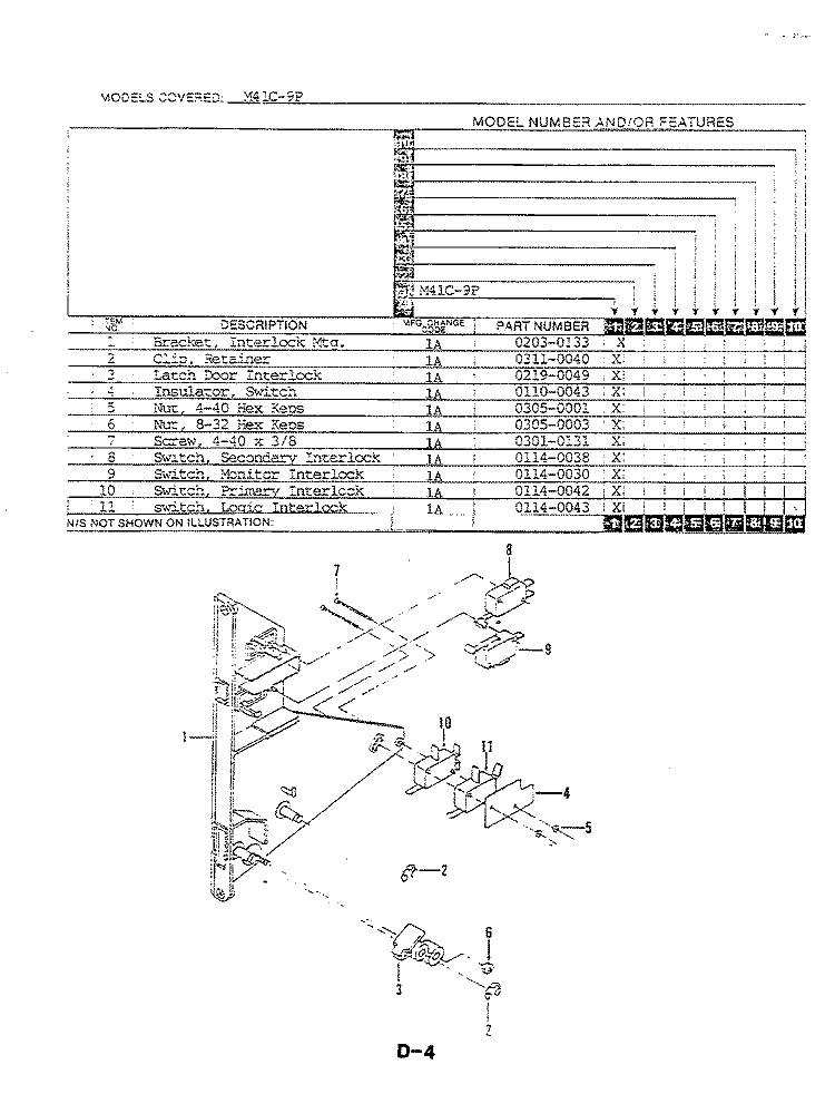 LATCH RELEASE - FRONT FRAME & OVEN CAVITY Diagram and Parts List for M41C-9P  Magic Chef Microwave Oven Combo