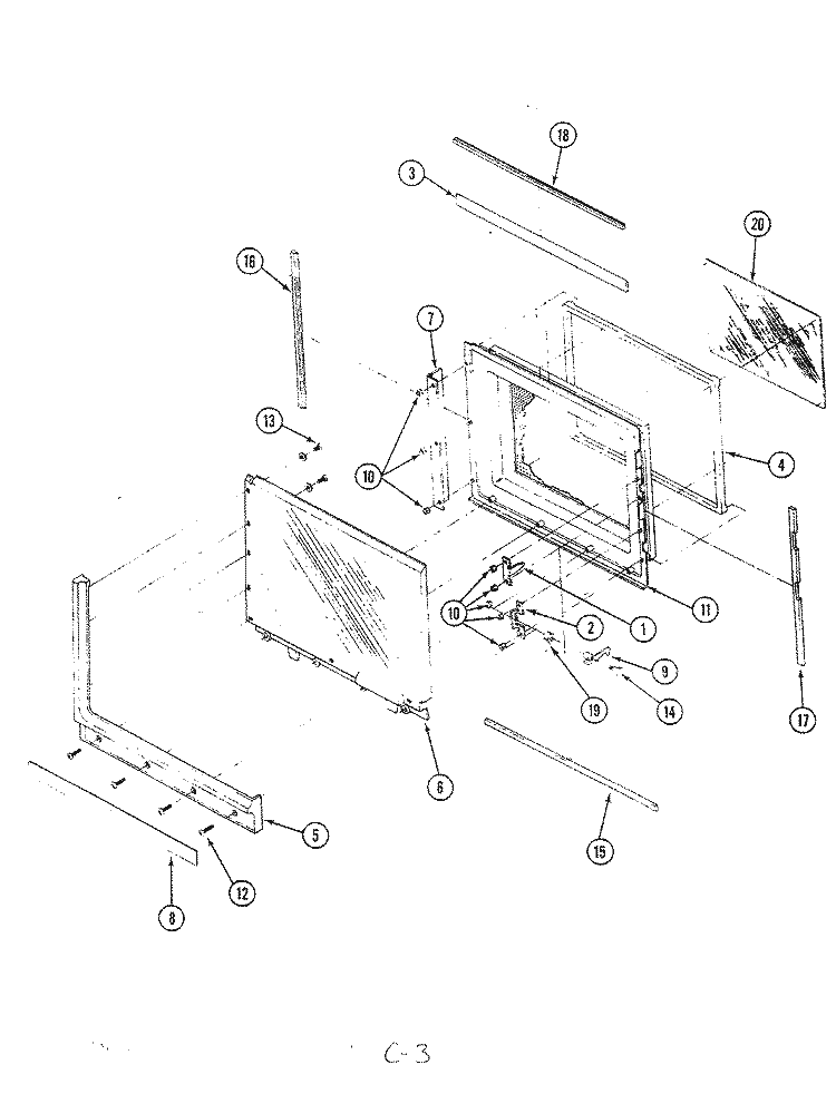 DOOR Diagram and Parts List for M41D-6P  Magic Chef Microwave Oven Combo