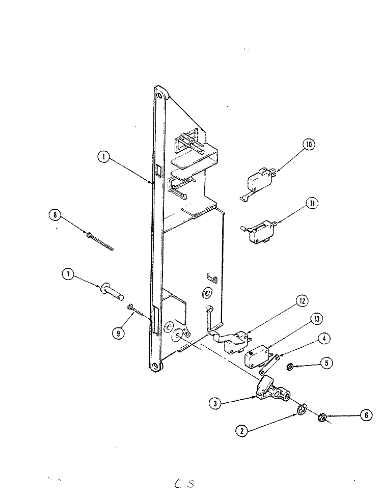 INTERLOCK SWITCH ASSY. Diagram and Parts List for M41D-6P  Magic Chef Microwave Oven Combo