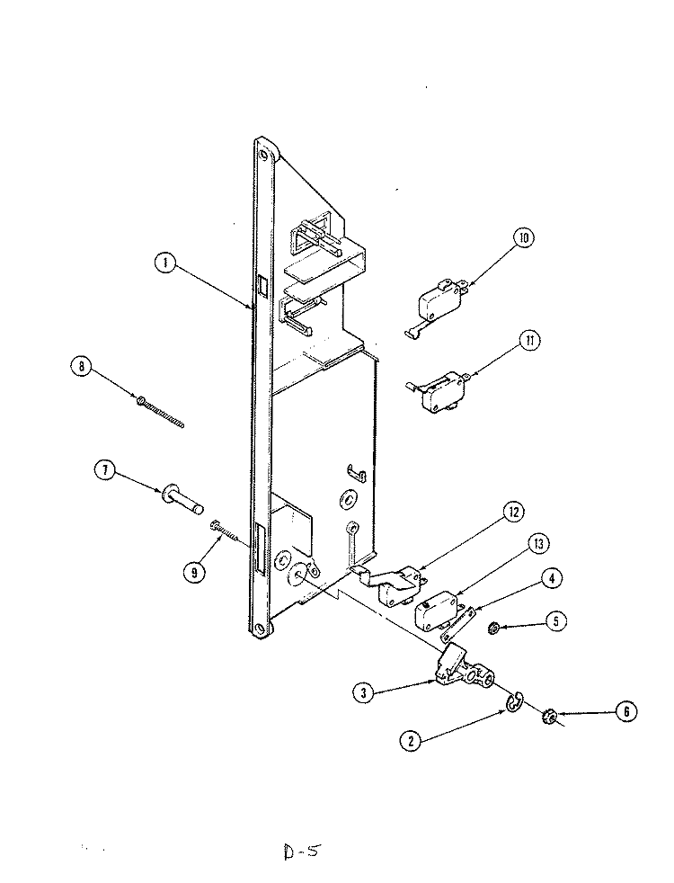 INTERLOCK SWITCH ASSY. Diagram and Parts List for M41D-9P  Magic Chef Microwave Oven Combo