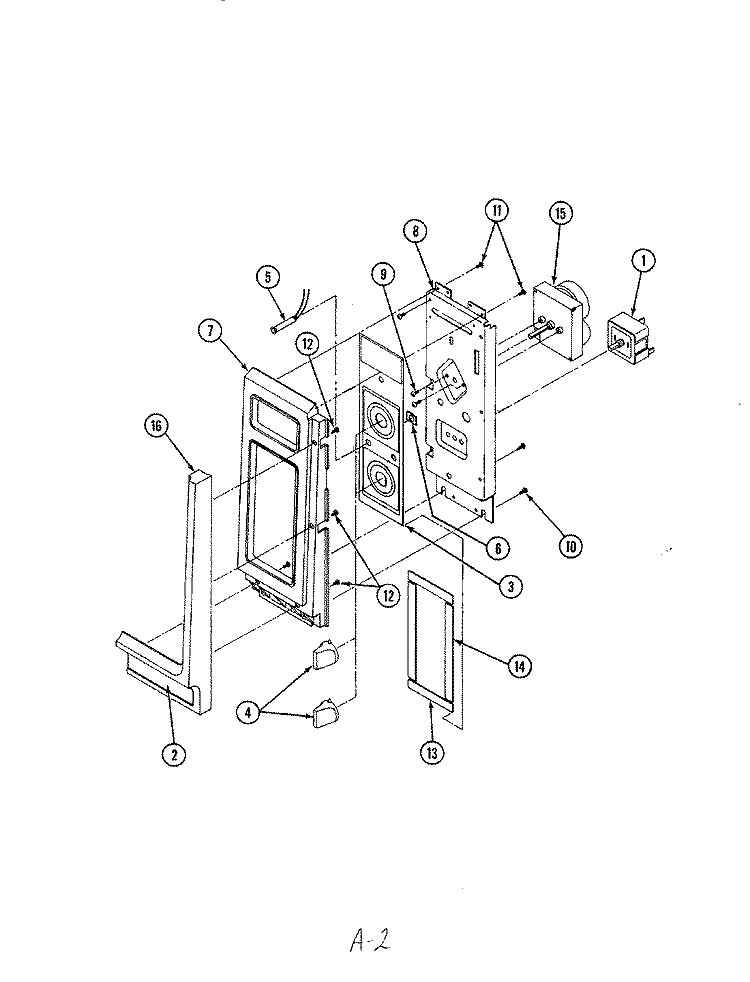 CONTROL PANEL Diagram and Parts List for M40D-3-X9  Magic Chef Microwave Oven Combo