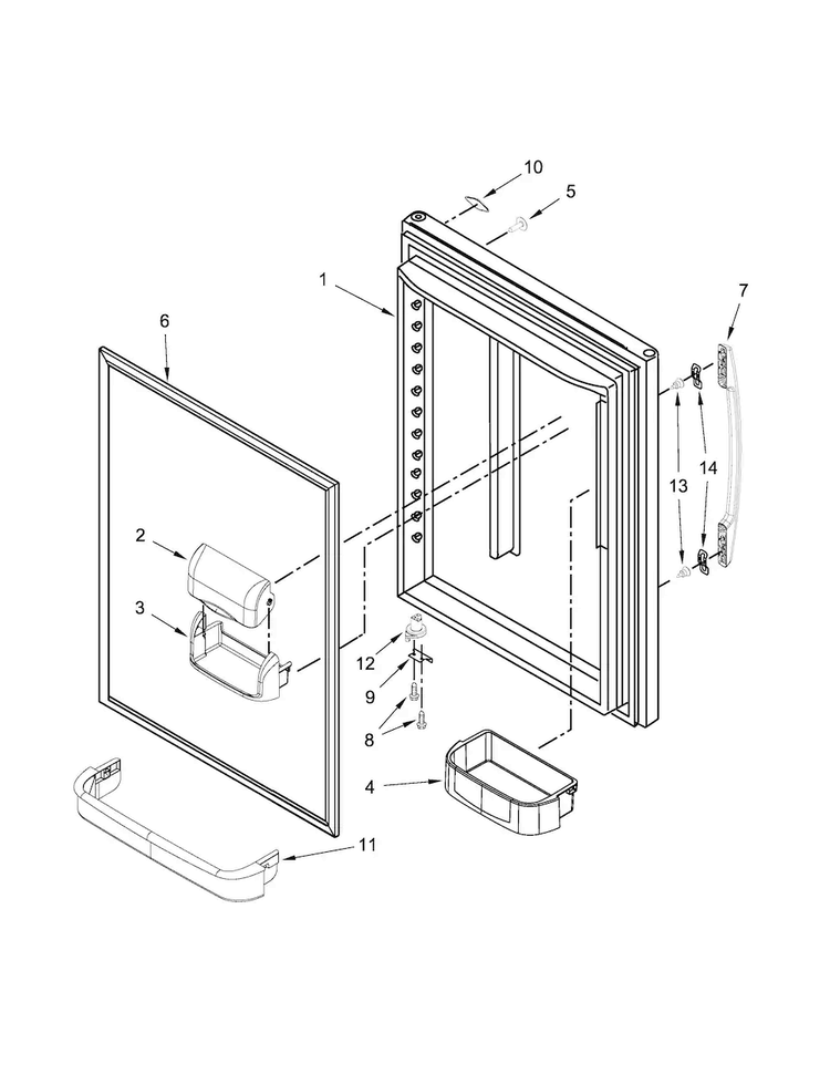 Refrigerator Door Parts Diagram and Parts List for MBR2258XES6  Maytag Refrigerator