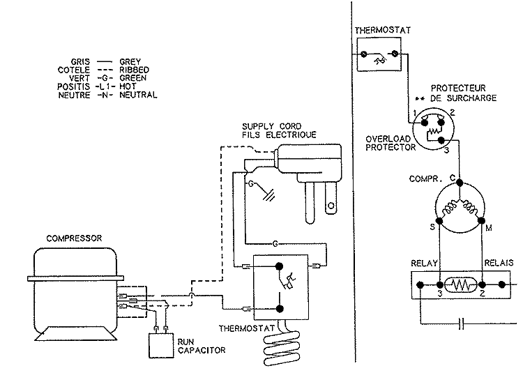 WIRING INFORMATION Diagram and Parts List for RFCA050AAW  Admiral Freezer