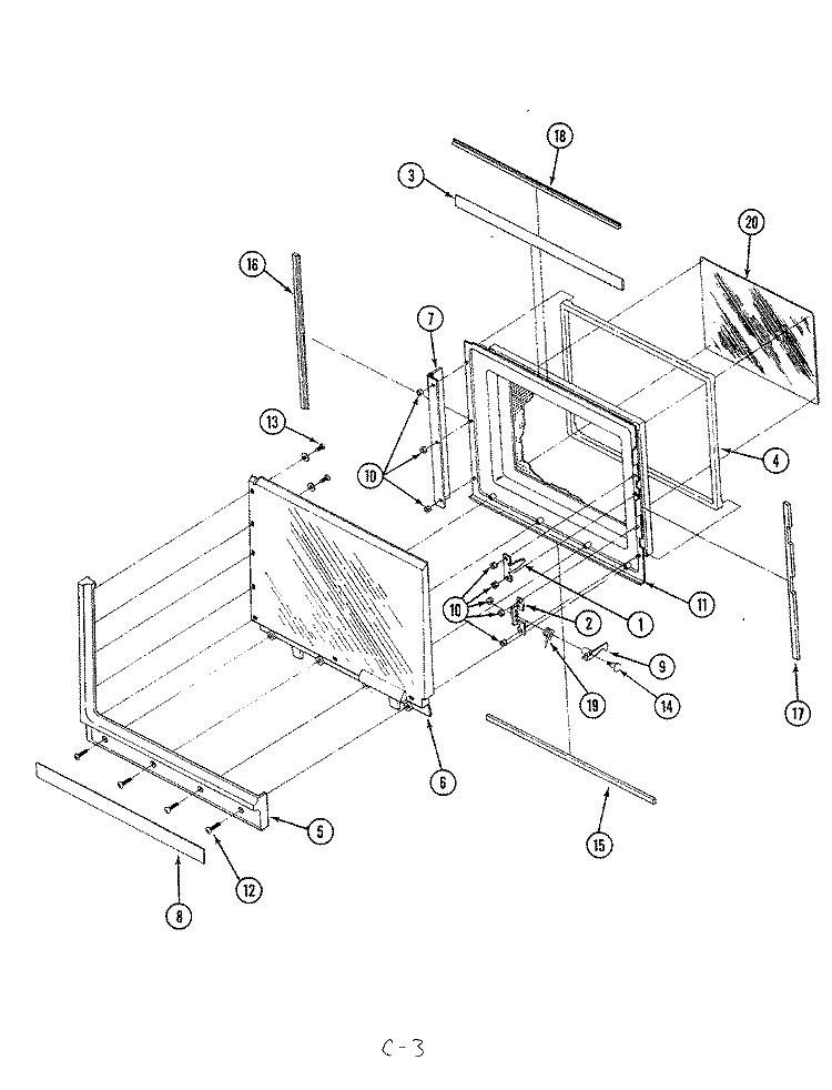 DOOR Diagram and Parts List for M41D-6P-X9  Magic Chef Microwave Oven Combo