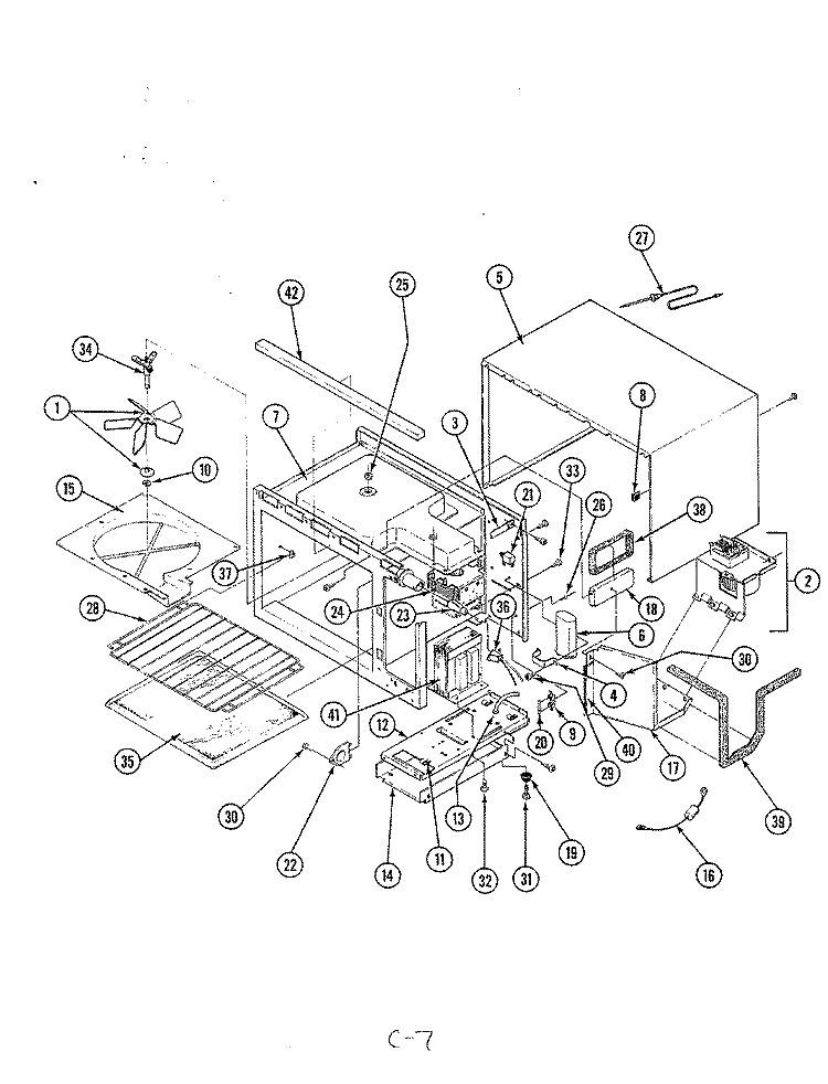 BASE & CAVITY Diagram and Parts List for M41D-6P-X9  Magic Chef Microwave Oven Combo