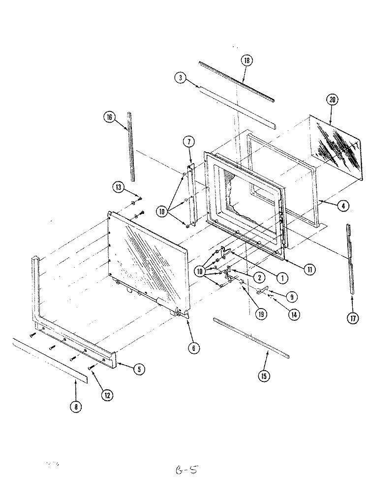 DOOR Diagram and Parts List for M41D-3  Magic Chef Microwave Oven Combo