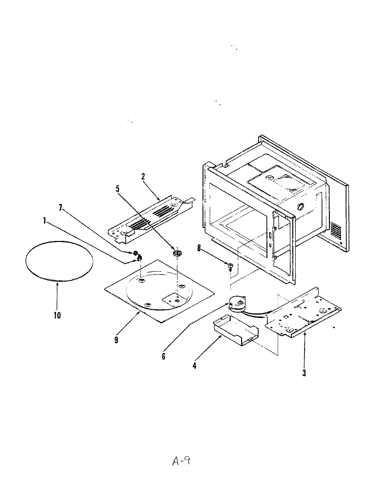 TURNTABLE Diagram and Parts List for M5B-10  Magic Chef Microwave