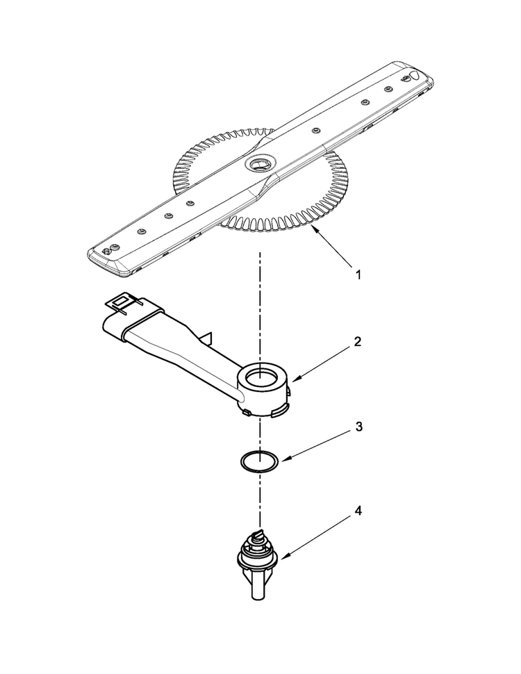 Lower Washarm Parts Diagram and Parts List for MDB4409PAS2  Maytag Dishwasher