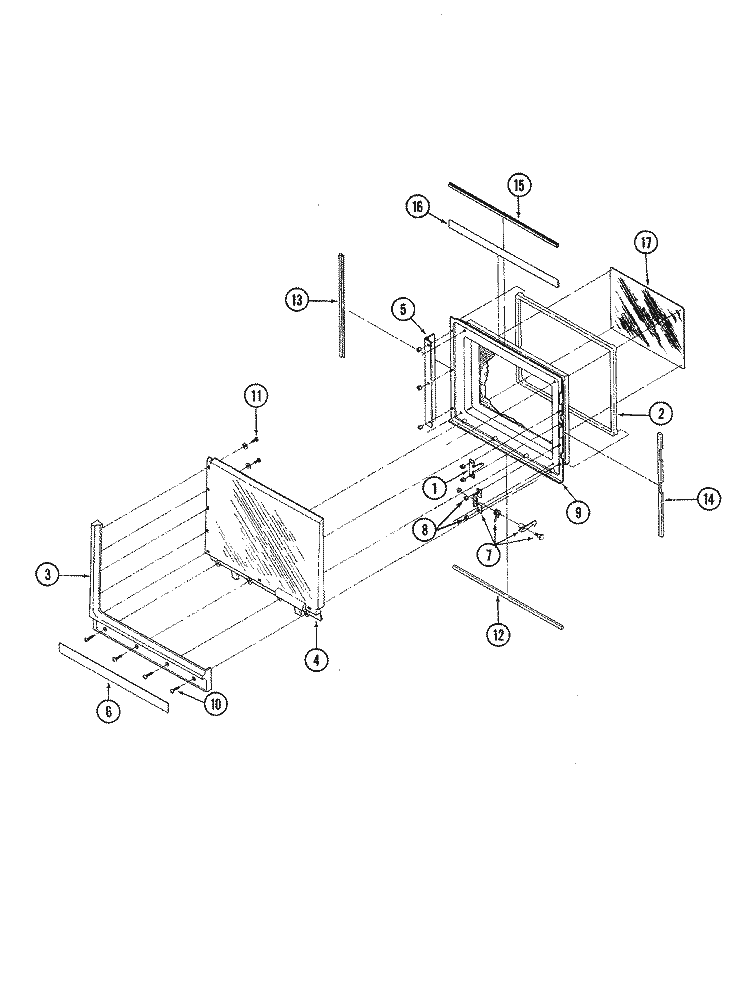 DOOR Diagram and Parts List for M41B-3  Magic Chef Microwave Oven Combo
