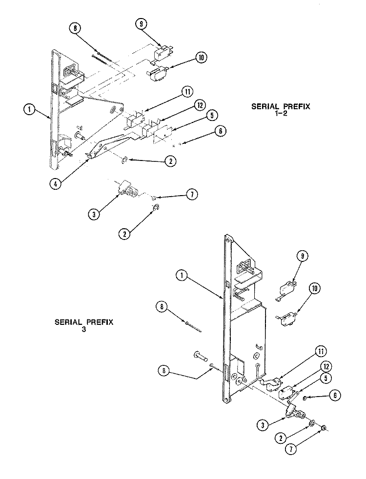 LATCH RELEASE Diagram and Parts List for M41B-3  Magic Chef Microwave Oven Combo