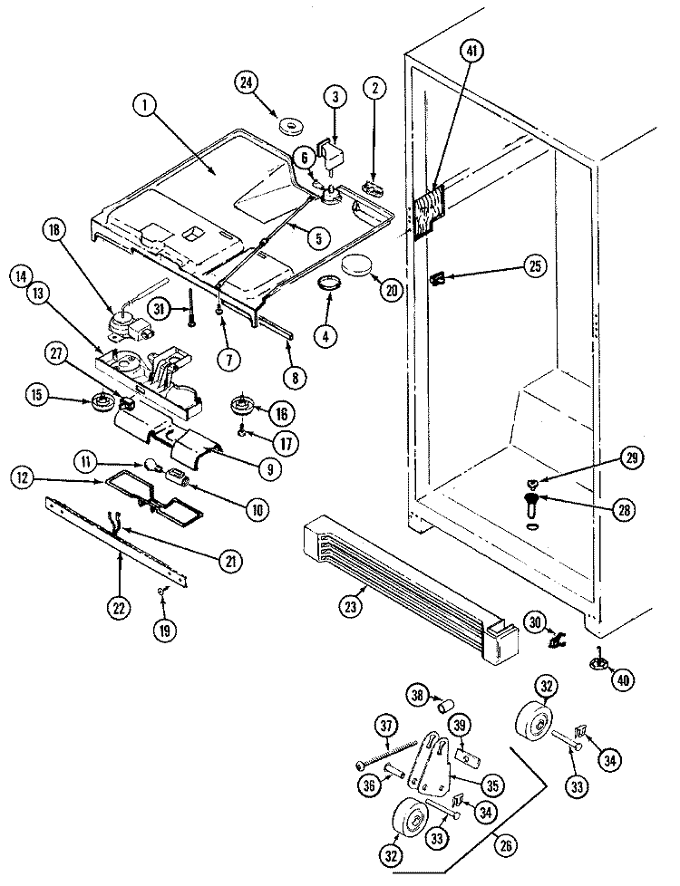 FRESH FOOD COMPARTMENT Diagram and Parts List for RTW22E1DAE  Maytag Refrigerator