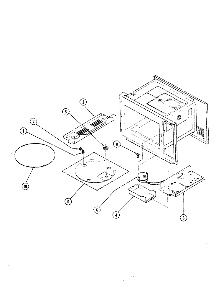 TURNTABLE Diagram and Parts List for M5C-10  Magic Chef Microwave