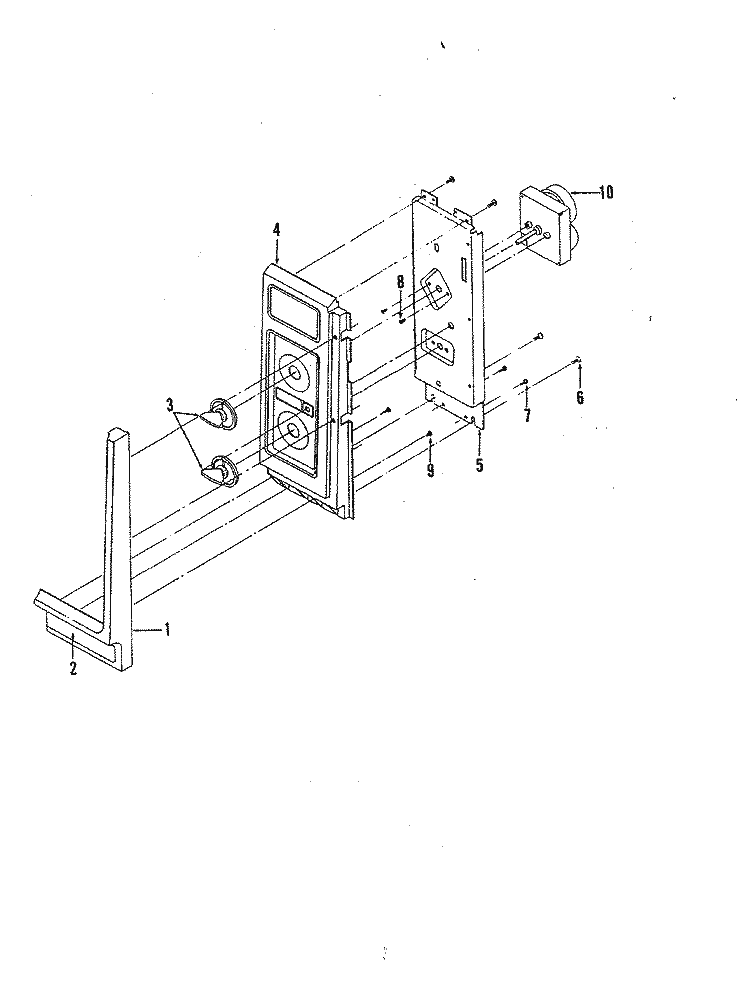 CONTROL PANEL Diagram and Parts List for M41B-3-W3  Magic Chef Microwave Oven Combo