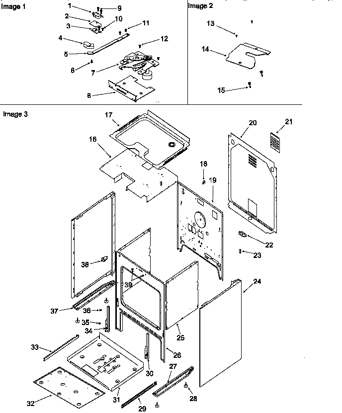 Cabinet Diagram and Parts List for ARR6300W P1143421NW Amana Range