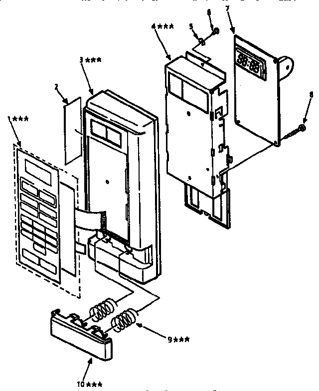 Control Panel Diagram and Parts List for 5658929090  Kenmore Microwave