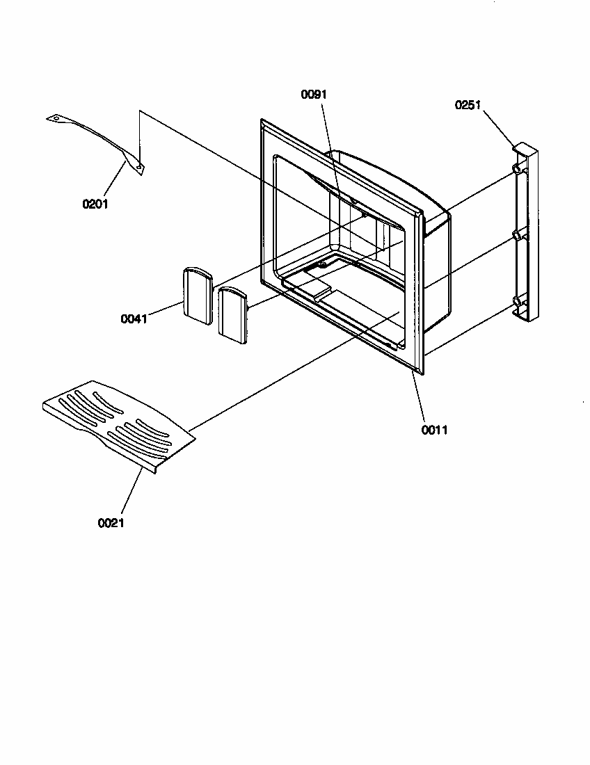 1/4" & 3/4" Facade Kit Diagram and Parts List for S148DA01-P1305602W  Amana Refrigerator