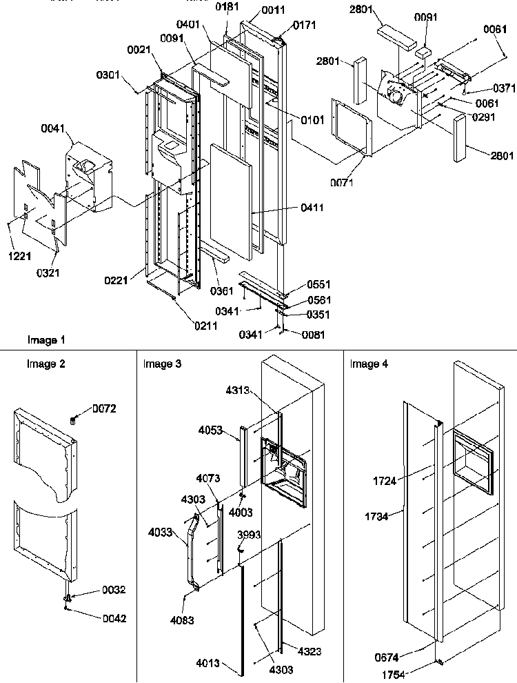Freezer Door Diagram and Parts List for SRD22VPW-P1190320WW  Amana Refrigerator