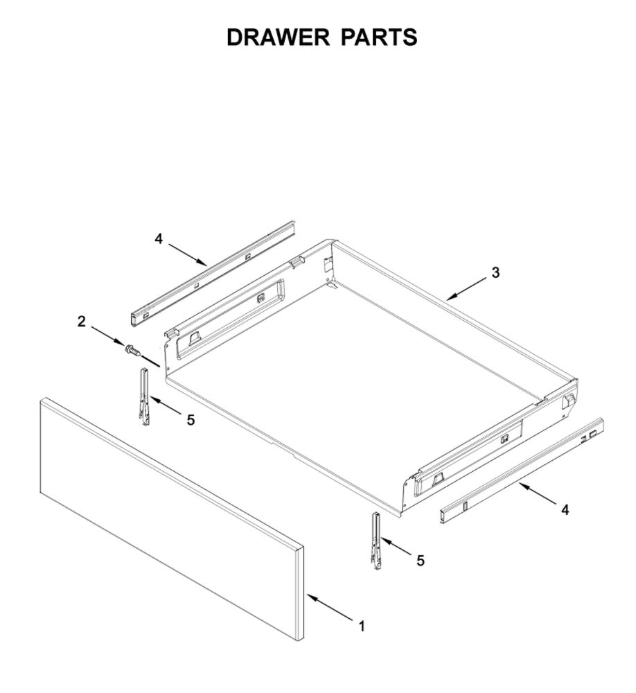 Drawer Parts Diagram and Parts List for MGR8800FZ1  Maytag Range