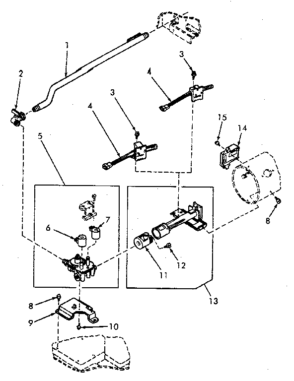 Gas Valve, Igniter And Burner Tube Diagram and Parts List for NG8639W53921  Speed Queen Dryer