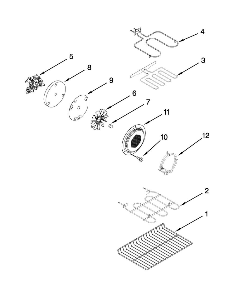 Internal Oven Parts Diagram and Parts List for MET8820DS03  Maytag Range