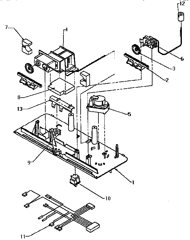Control Assembly Diagram and Parts List for TXI21R2-P1168012W  Amana Refrigerator