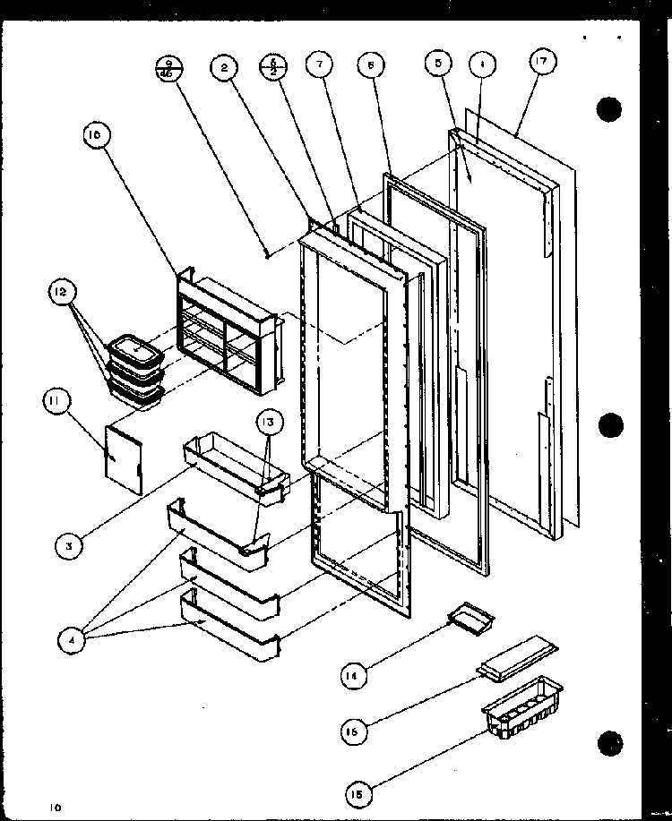 Section 9 Diagram and Parts List for 36088-P11108702W  Amana Refrigerator
