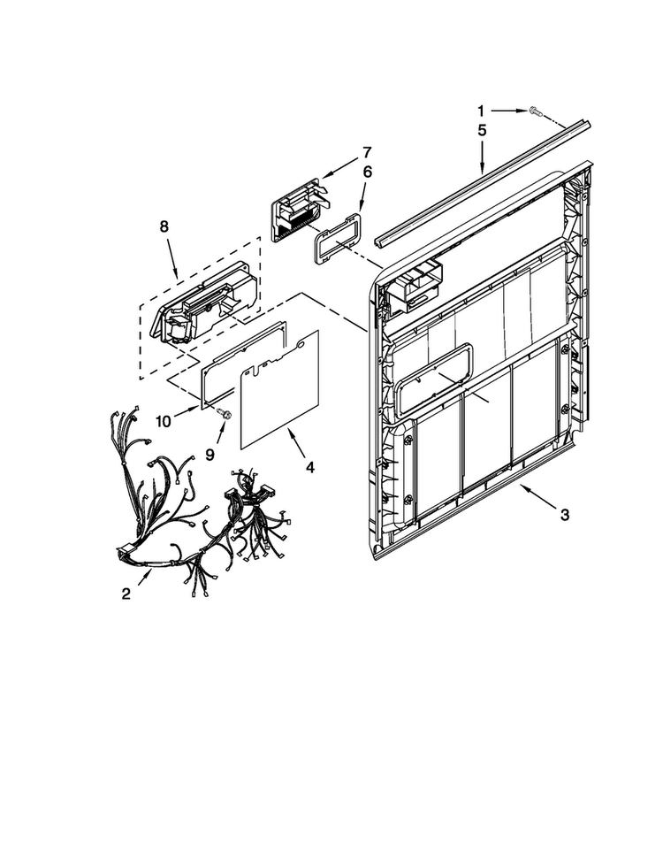 Inner Door Parts Diagram and Parts List for MDB4409PAW0  Maytag Dishwasher