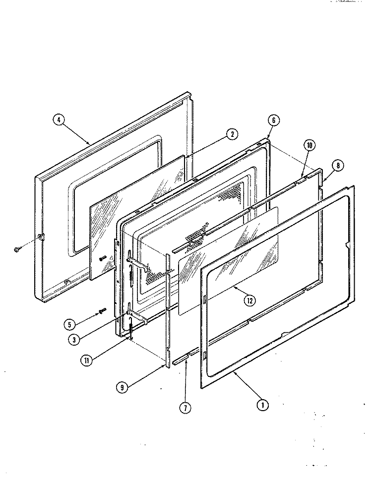 DOOR Diagram and Parts List for M80  Magic Chef Microwave