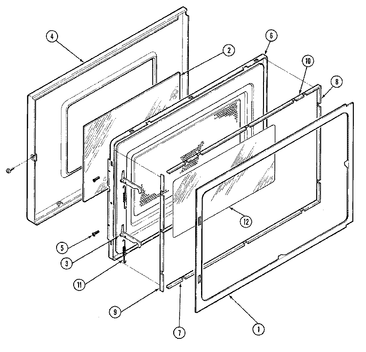 DOOR Diagram and Parts List for CMW159PC  Crosley Microwave