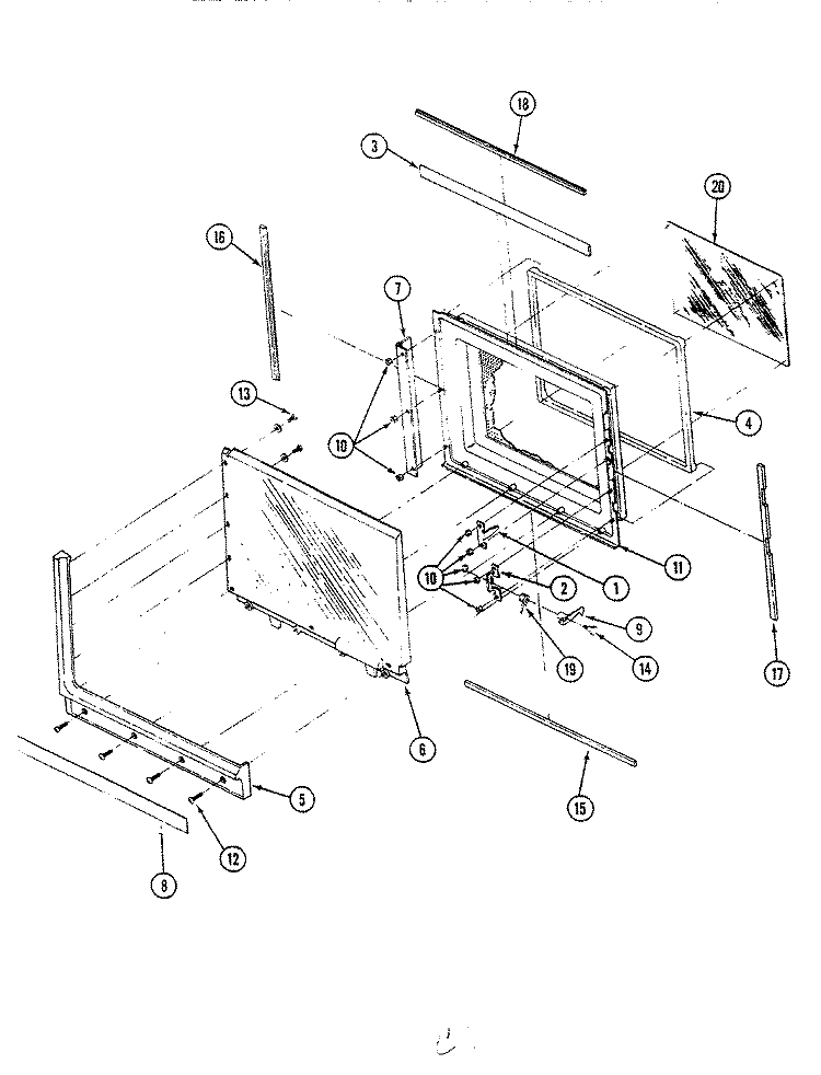 DOOR Diagram and Parts List for M41E-9  Magic Chef Microwave Oven Combo