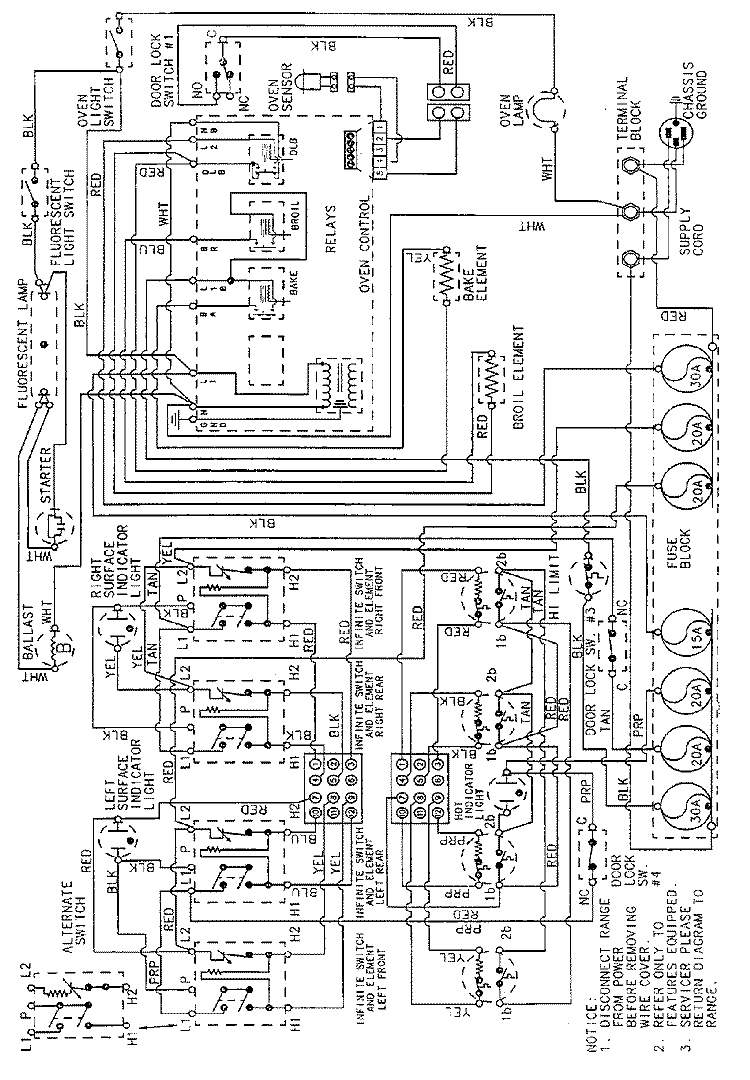 WIRING INFORMATION Diagram and Parts List for C3888VVV  Magic Chef Range