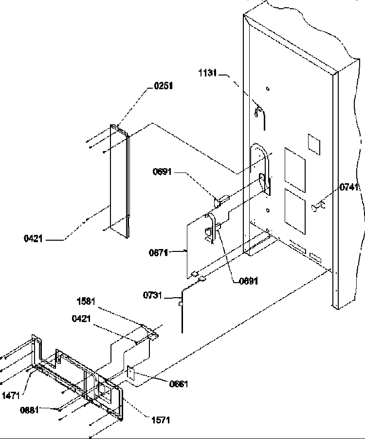 Cabinet Back Diagram and Parts List for BXF19TW-P1311901WW  Amana Refrigerator