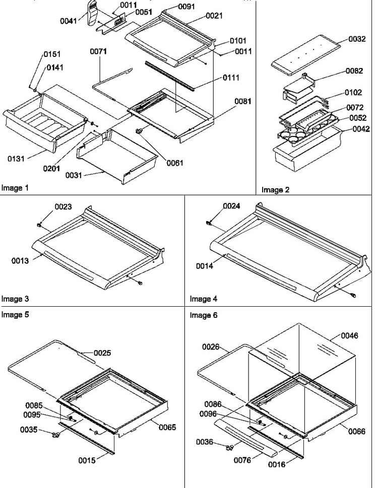 Shelves, Deli, And Crisper Assemblies Diagram and Parts List for SBI20TPSW-P1190712WW  Amana Refrigerator