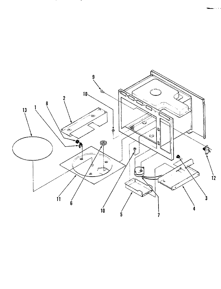 TURNTABLE Diagram and Parts List for M41B-10P-W6  Magic Chef Microwave Oven Combo