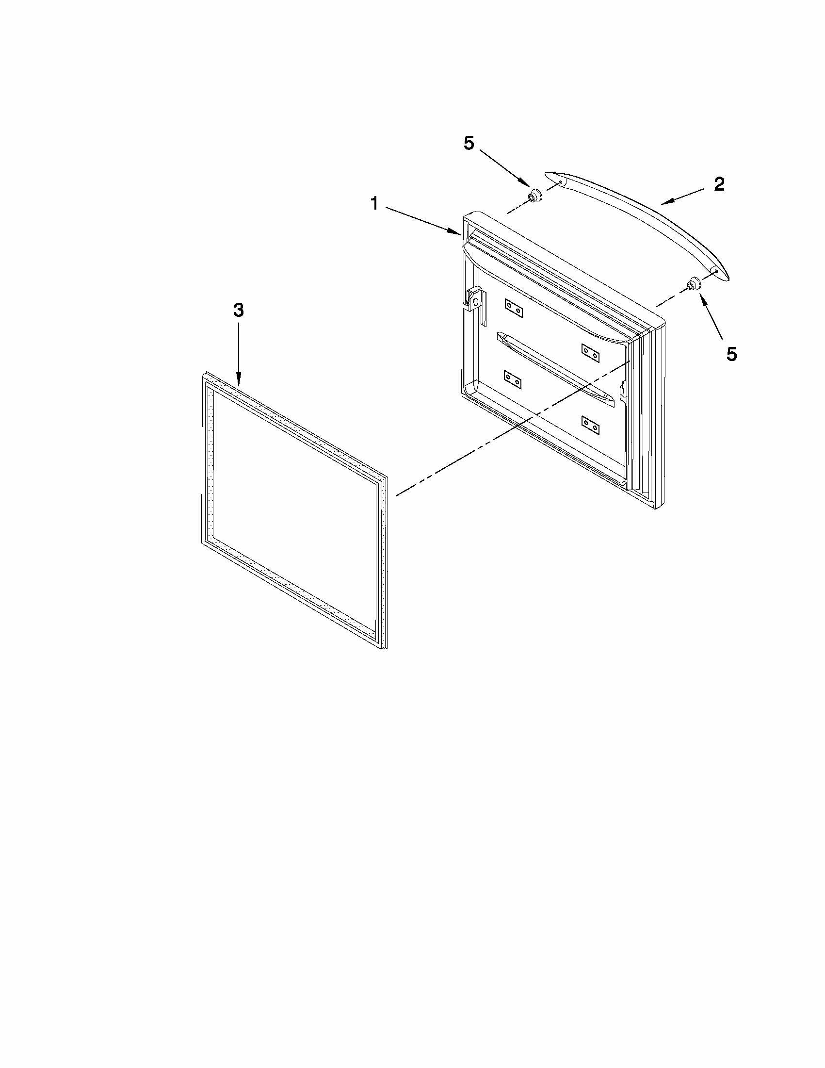 Freezer Door Parts Diagram and Parts List for G32027WEKB4  Maytag Refrigerator